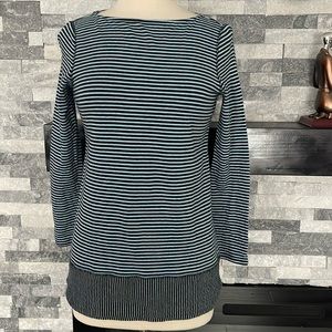 J. Jill Blouse Women's XS Blue Striped Long Sleeve Stretch Top